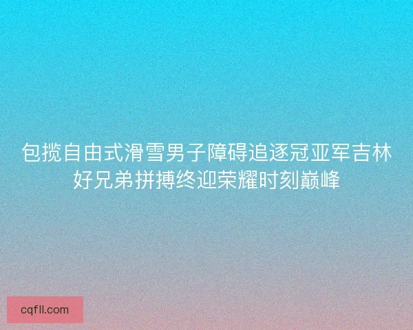 包揽自由式滑雪男子障碍追逐冠亚军吉林好兄弟拼搏终迎荣耀时刻巅峰